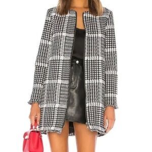 Cupcakes & Cashmere Herringbone Fernando Tweed Style Coat Size S